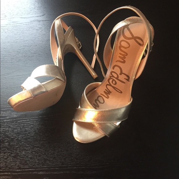Sam Edelman Shoes - Sam Edelman golden peep toe heel NWB